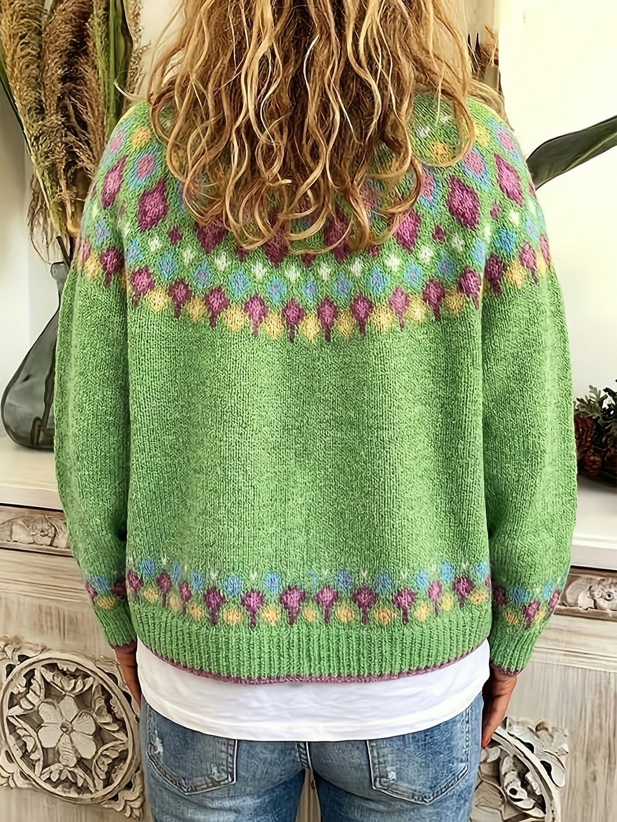 Angela | Elegant Isle Knit Cardigan