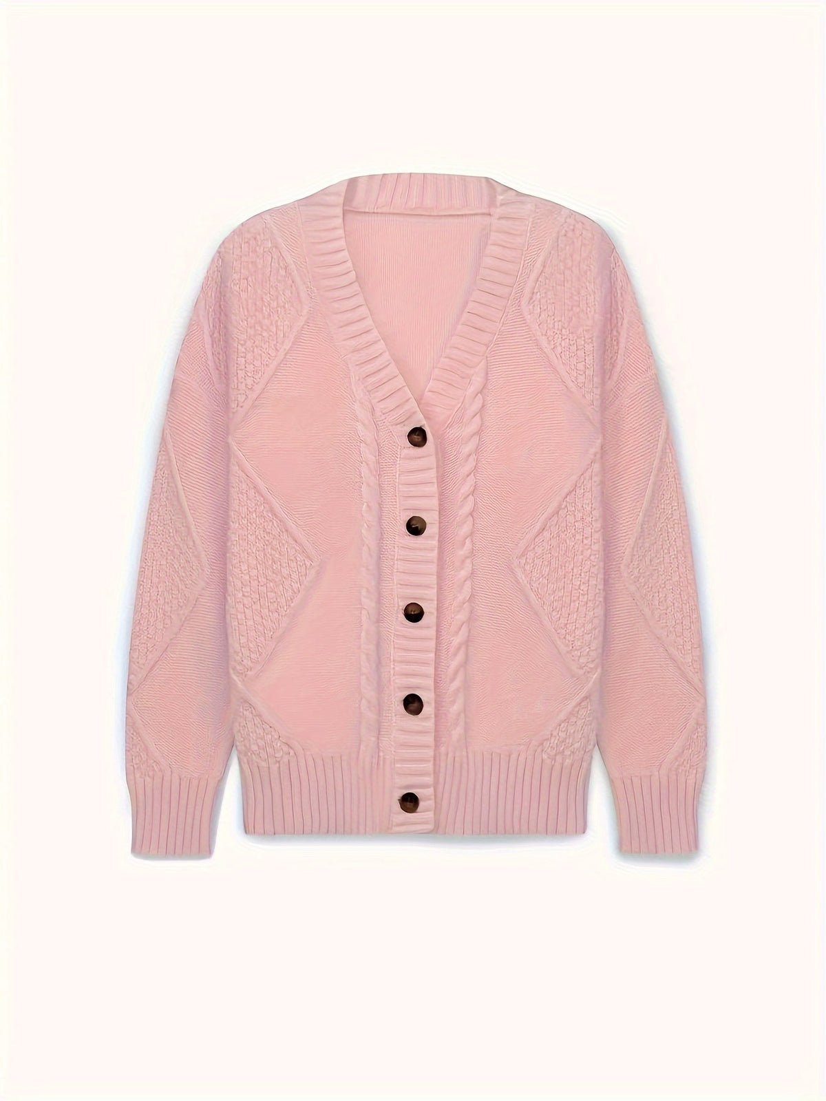 Amber | Elegant Cable-Knit Button Cardigan