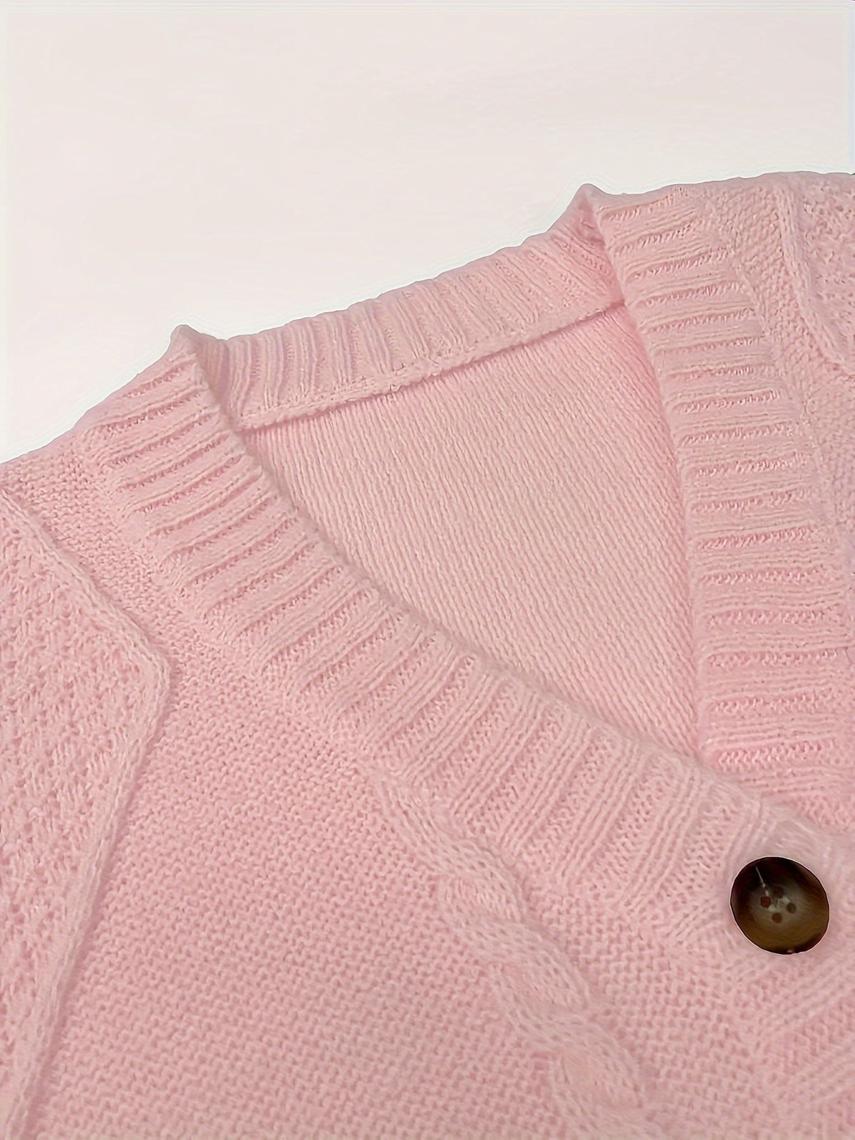 Amber | Elegant Cable-Knit Button Cardigan