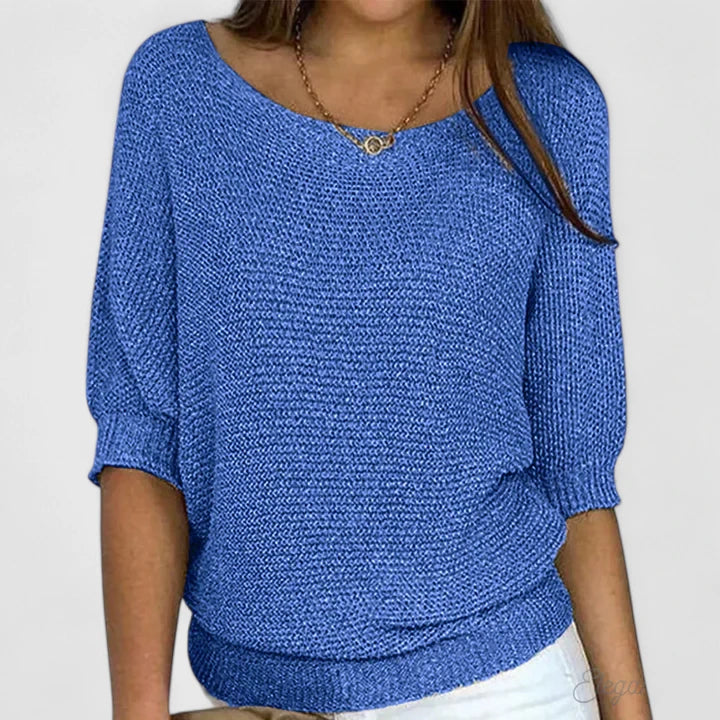 Amanda | Elegant Boatneck Batwing Sweater - Picela
