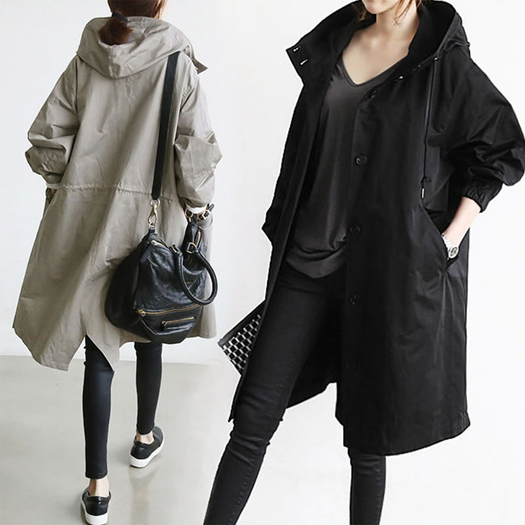 Amber | Elegant Hooded Longline Coat - Picela