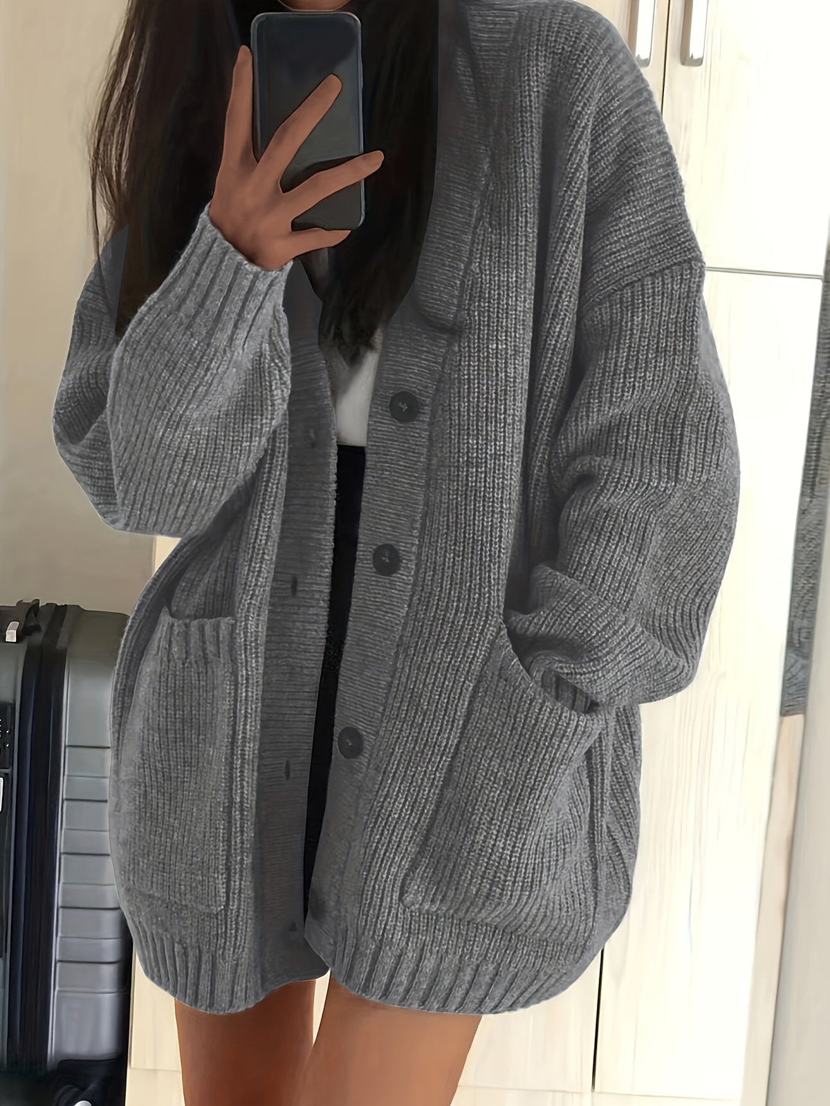 Megan | Elegant Ribbed Oversized Cardigan