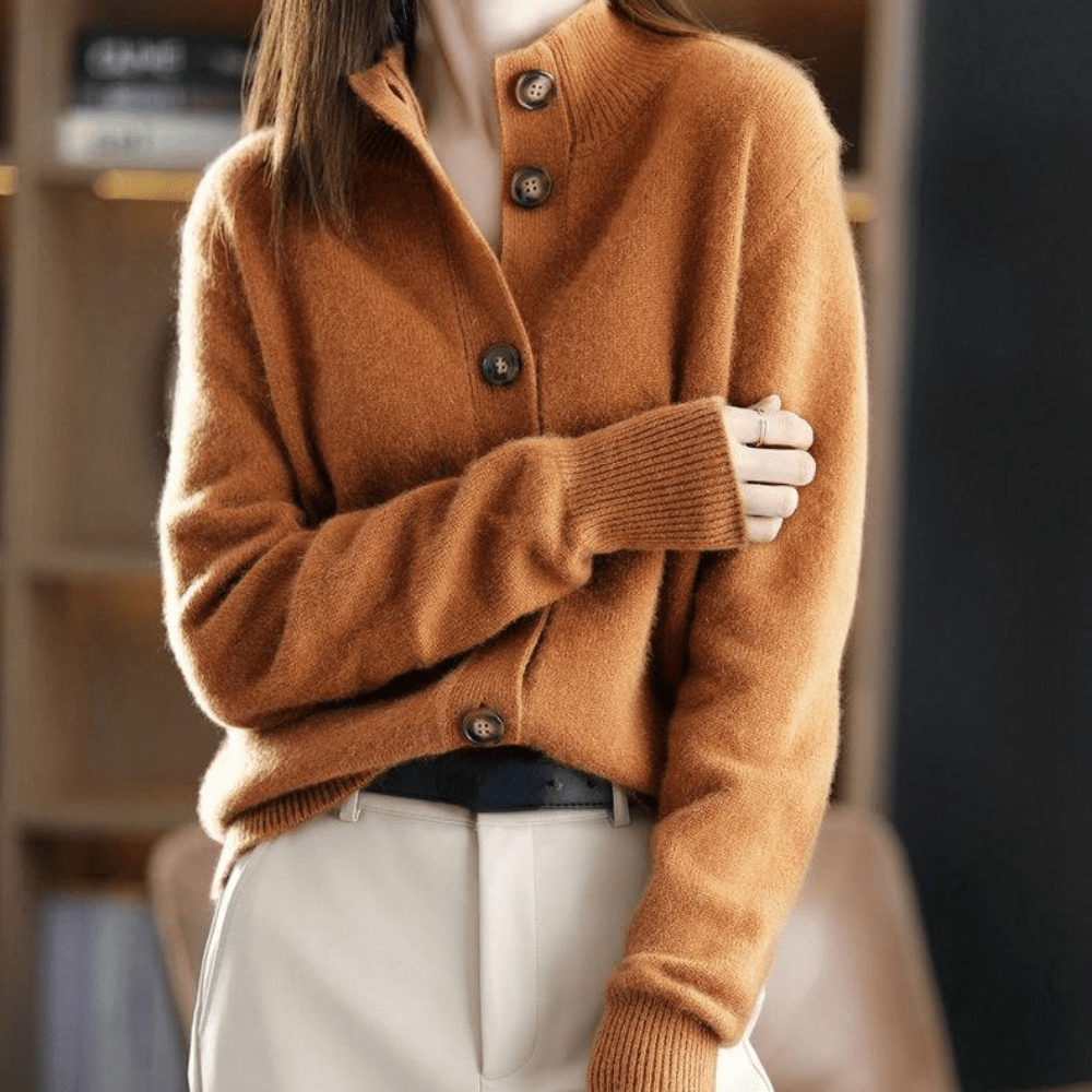 Brittany | Elegant Cashmere Button-Front Cardigan - Picela