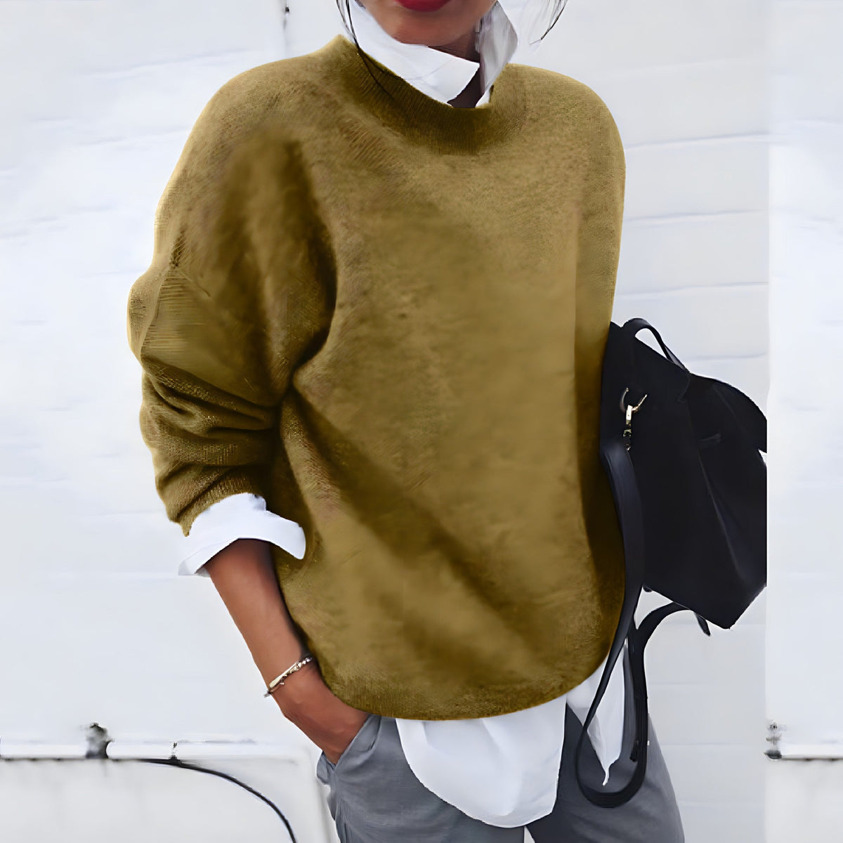 Brittany | Elegant Crewneck Oversized Sweater - Picela