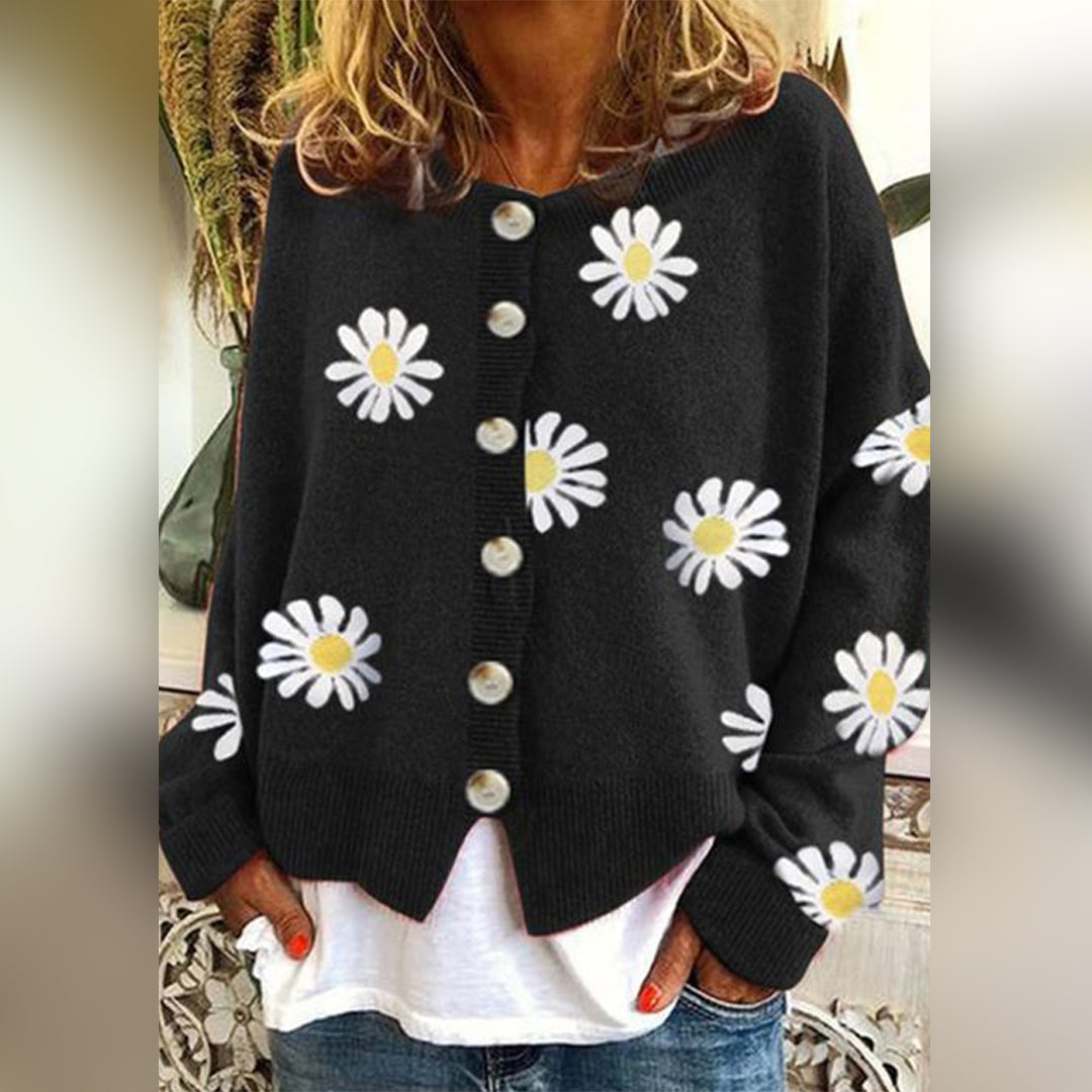 Christina | Vintage Daisy Knit Cardigan - Picela