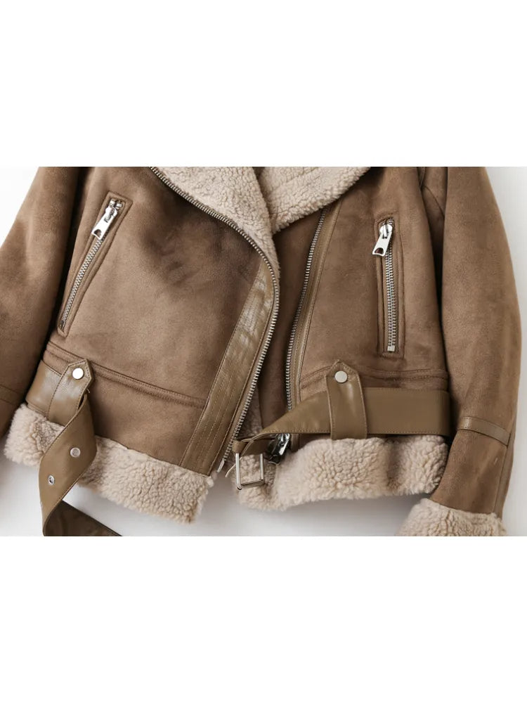 Christine | Cozy Shearling Aviator Jacket - Picela