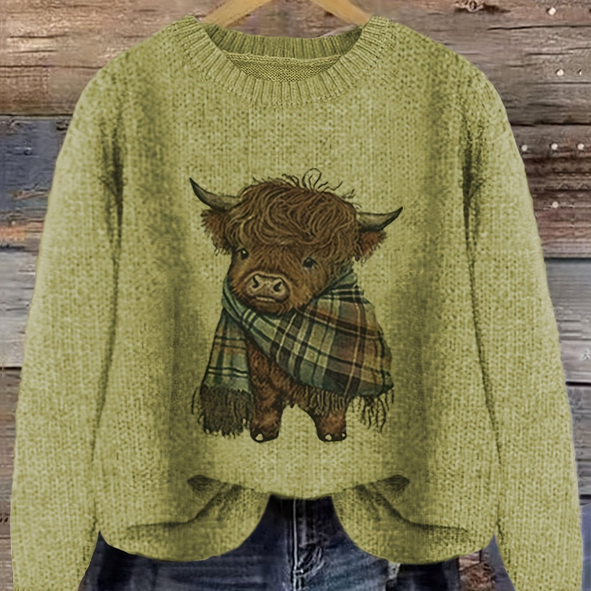 Gretchen | Stylish Highland Cow Sweater - Picela