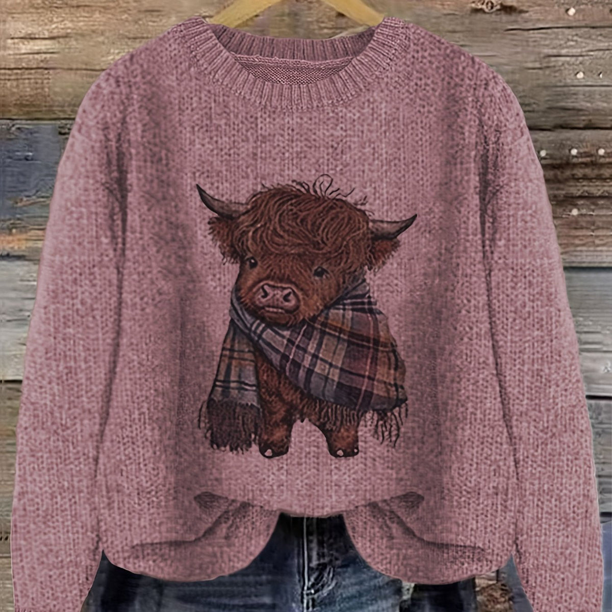 Gretchen | Stylish Highland Cow Sweater - Picela