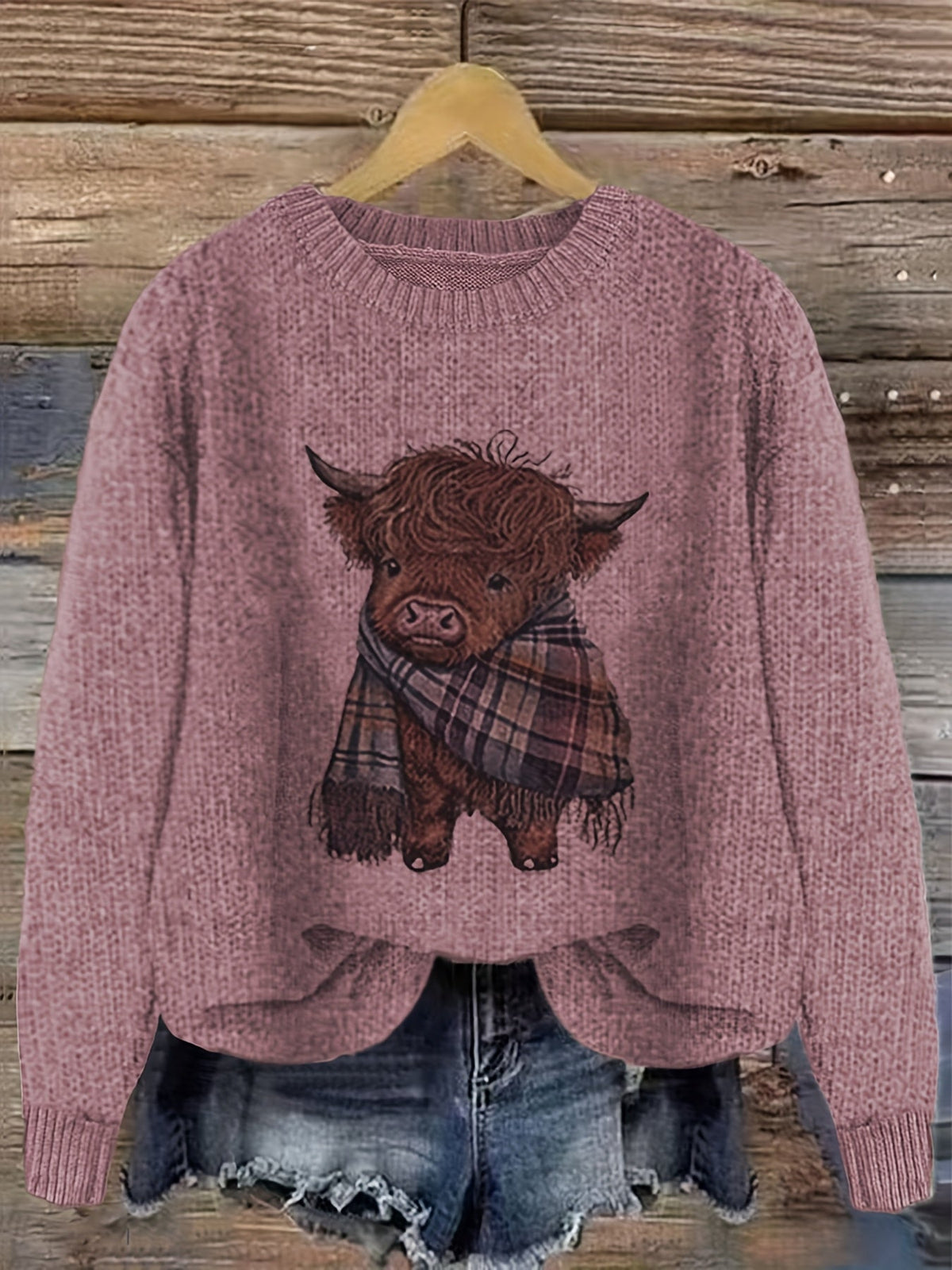 Gretchen | Stylish Highland Cow Sweater - Picela