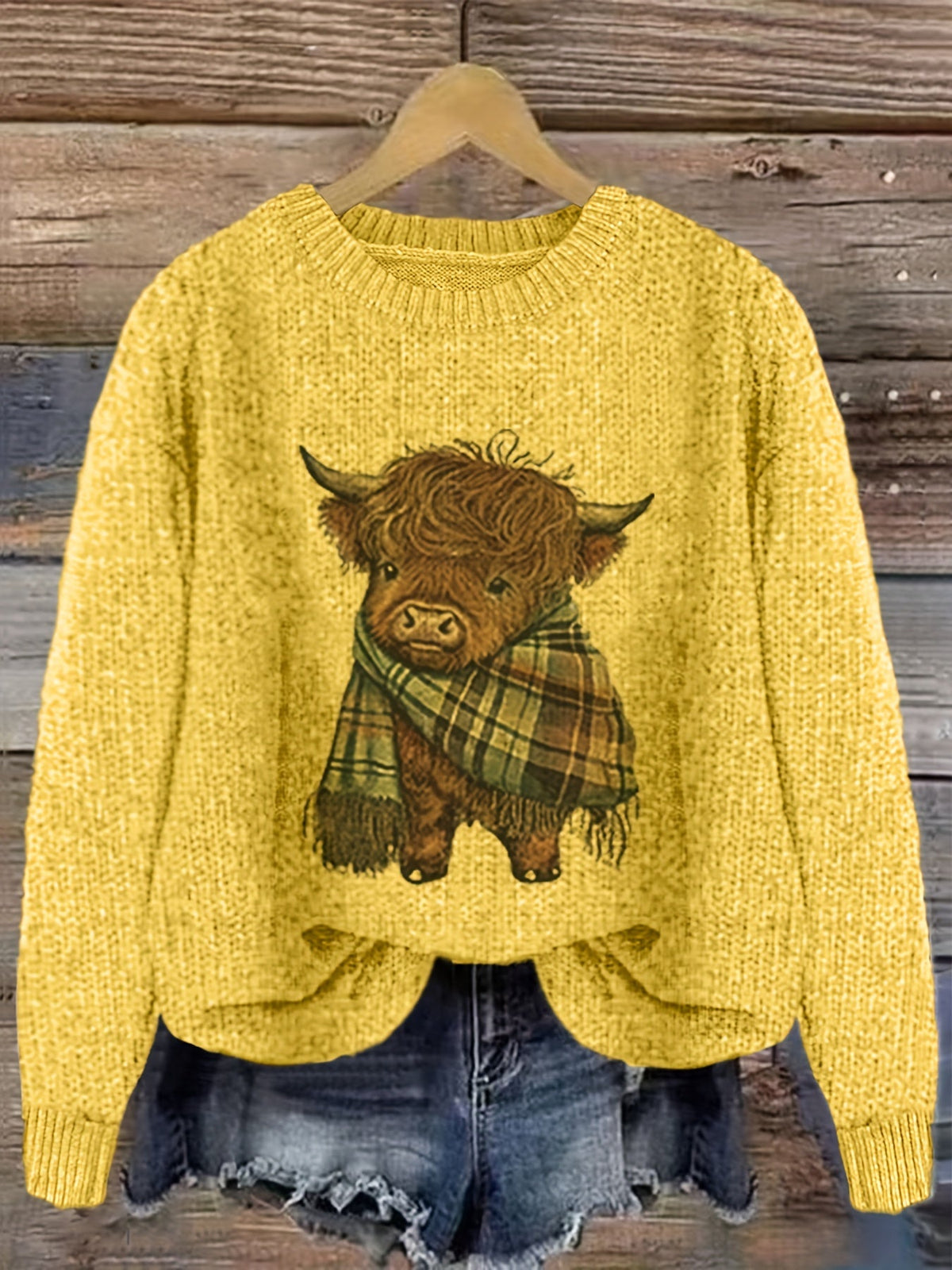 Gretchen | Stylish Highland Cow Sweater - Picela