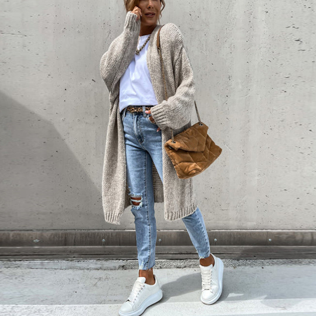 Heather | Elegant Longline Knit Cardigan - Picela