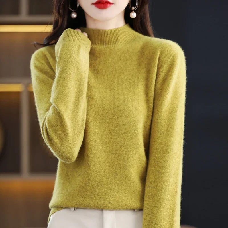 Jessica | Elegant Mock-Neck Fitted Sweater - Picela