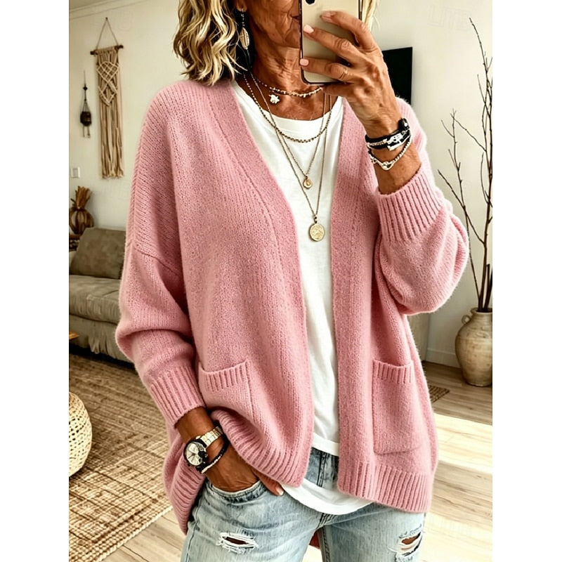 Heather | Elegant Pocket Knit Cardigan