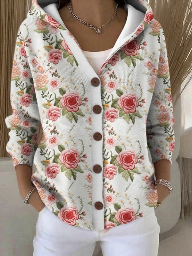 Kimberly | Elegant Patchwork Hooded Cardigan - Picela