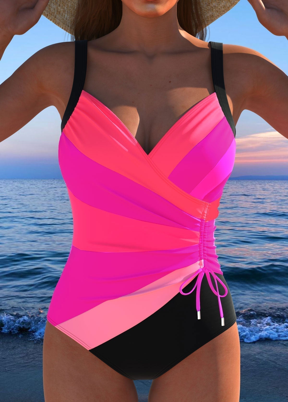 Kimberly | Flattering Ruched Wrap Swimsuit - Picela