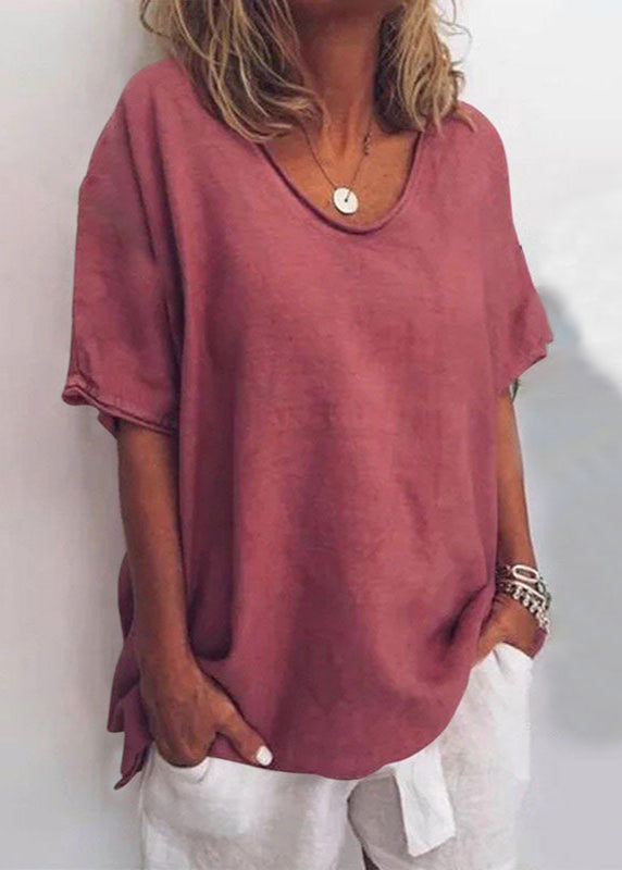Lauren | Effortless Cotton V-Neck Blouse - Picela