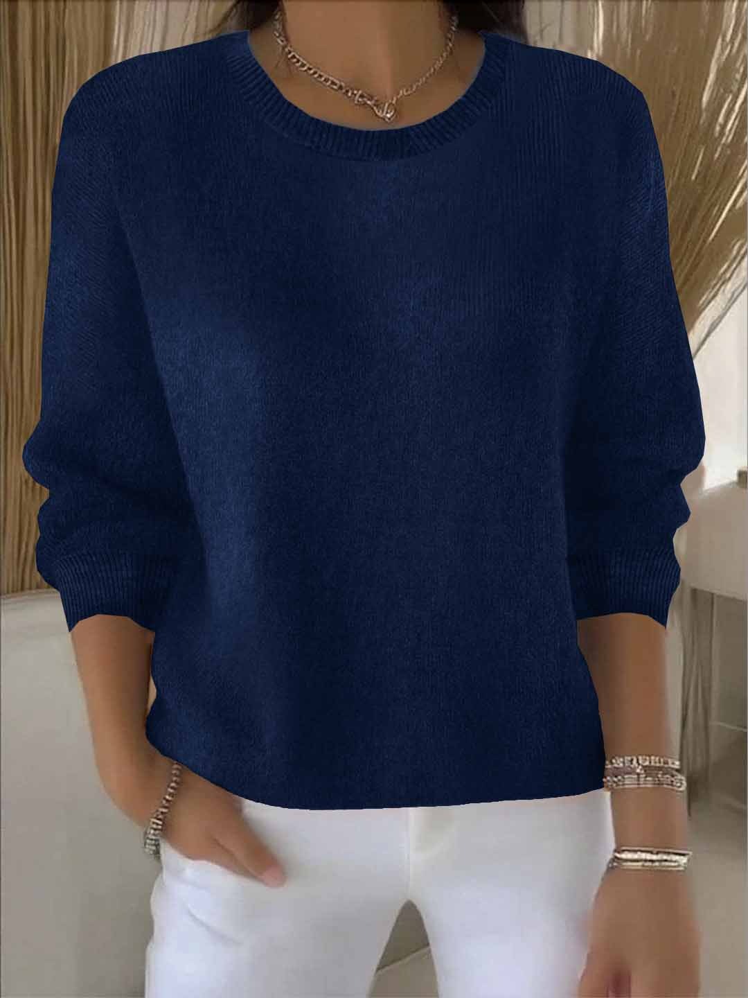 Loretta | Elegant Ribbed Crewneck Sweater - Picela