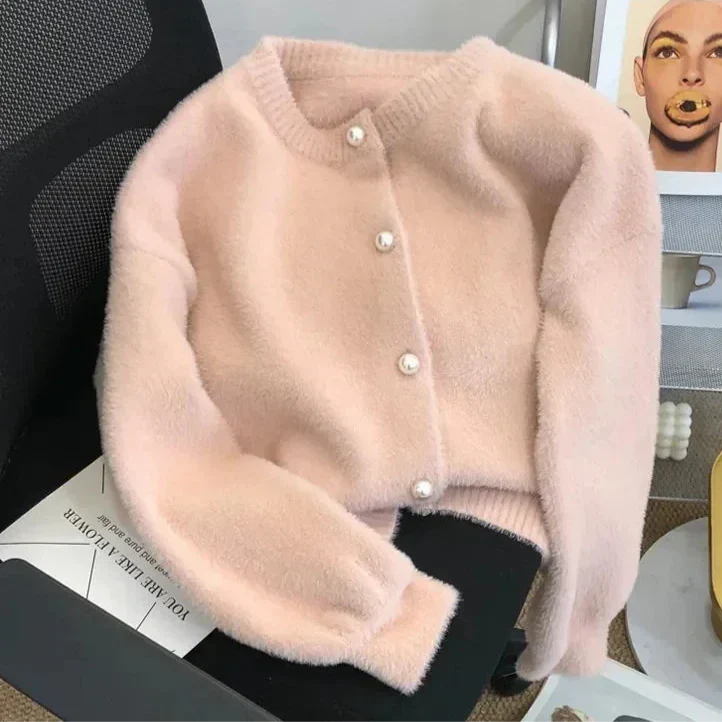 Megan | Cozy Pearl-Button Fuzzy Cardigan - Picela