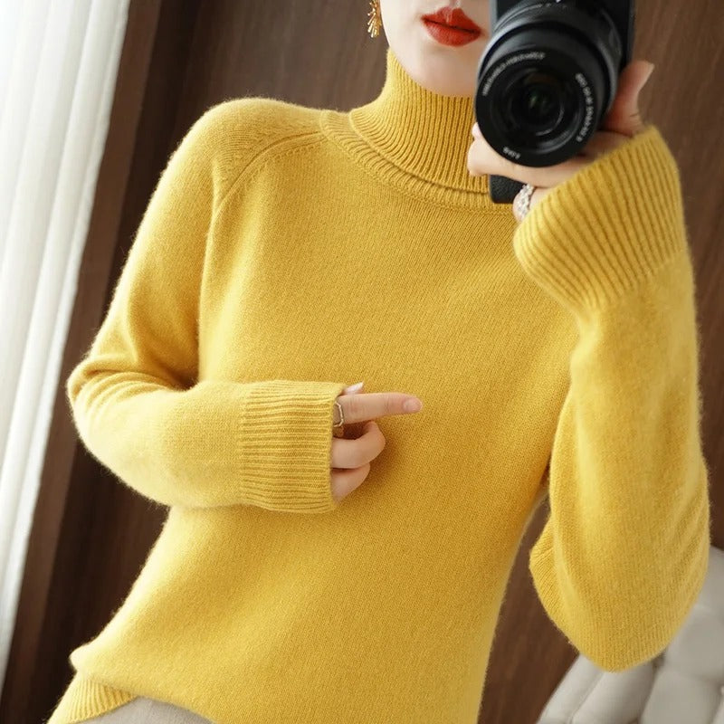 Melissa | Elegant Ribbed Turtleneck Sweater - Picela