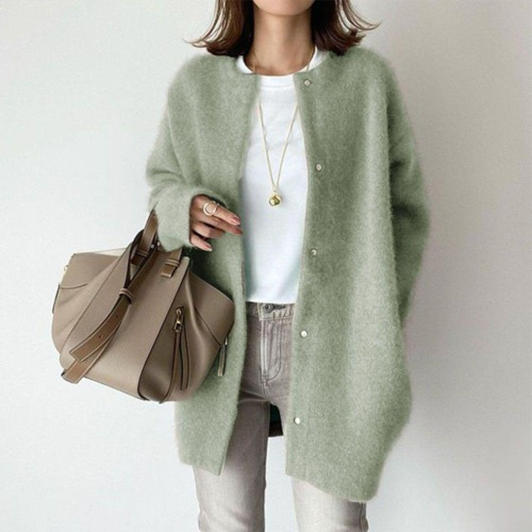 Nicole | Cozy Oversized Snap-Button Cardigan - Picela