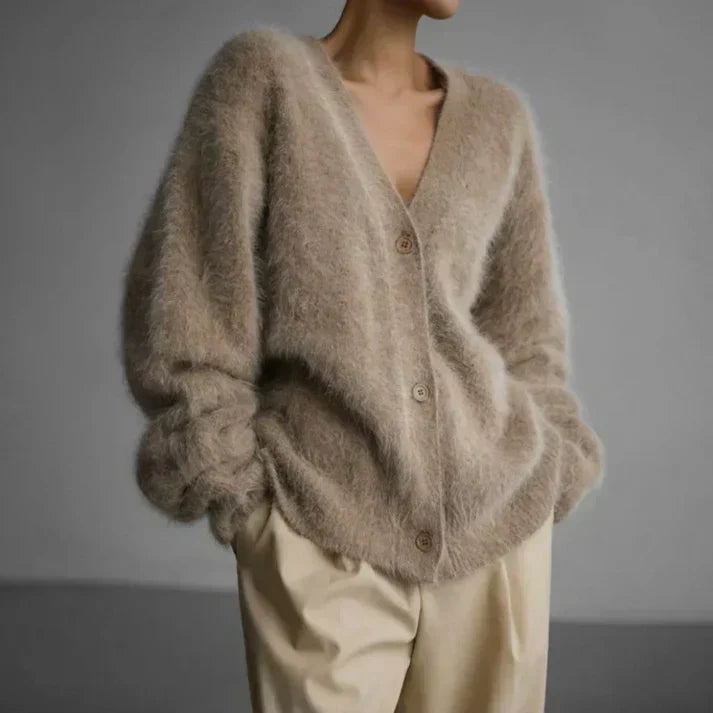 Rachel | Cozy Fuzzy Mohair Cardigan - Picela