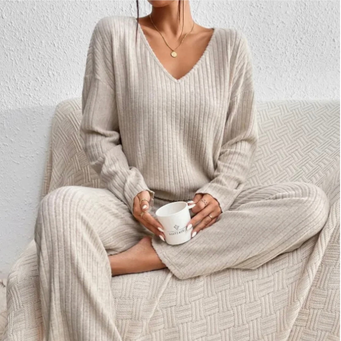 Rebecca | Cozy Ribbed Knit Set - Picela