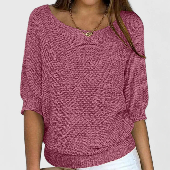 Stephanie | Elegant Batwing Knit Sweater - Picela