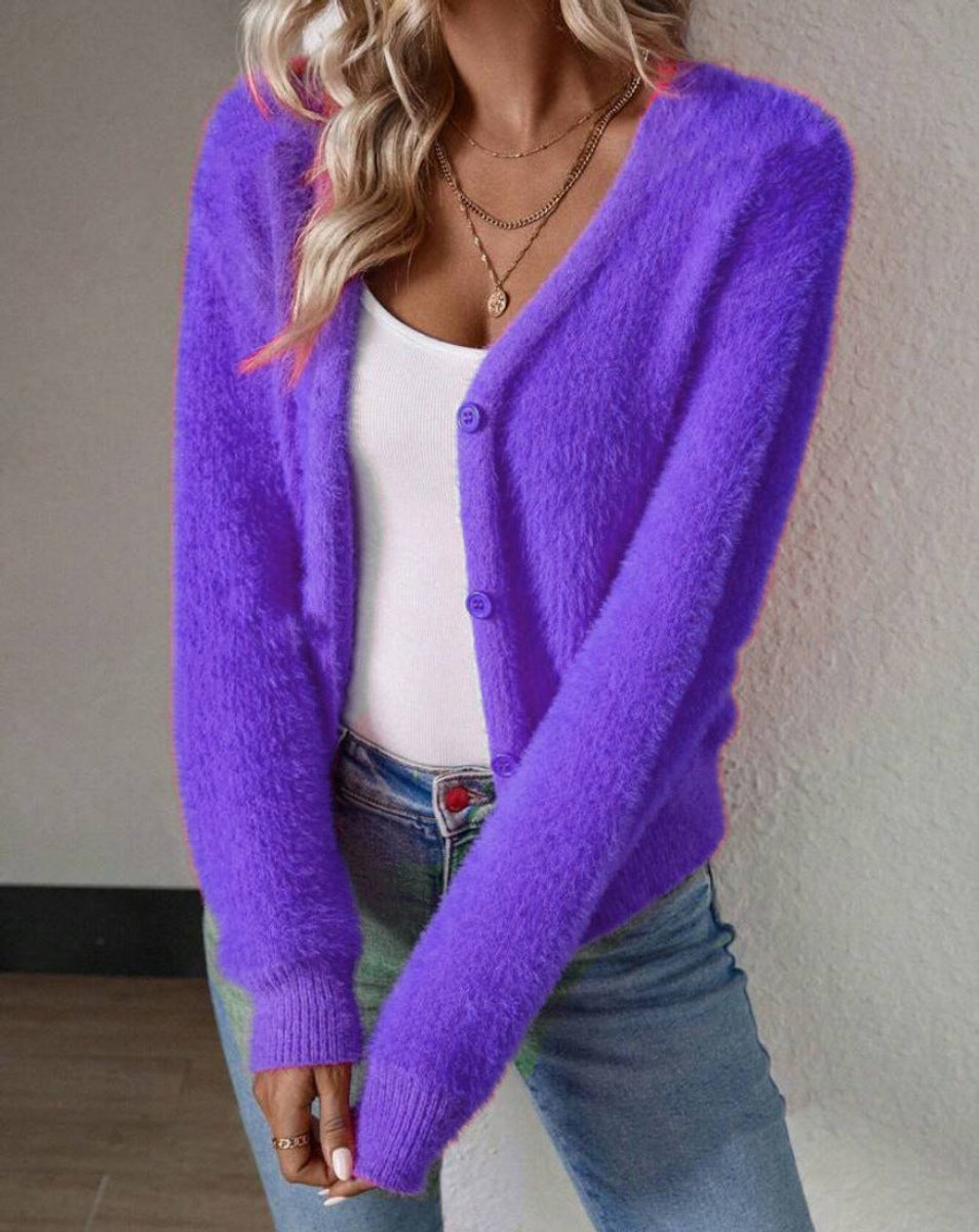 Nicole | Soft Fuzzy Knit Cardigan