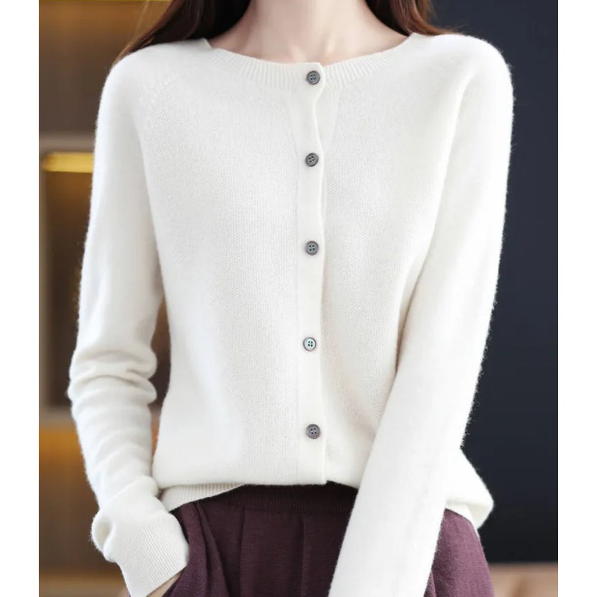 Melissa | Elegant Wool Knit Cardigan