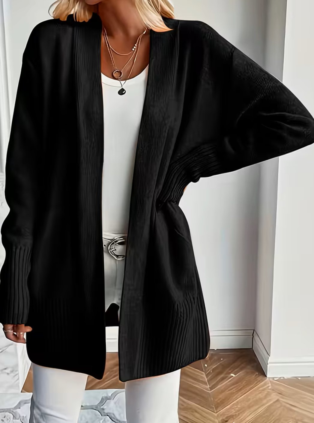 Lauren | Elegant Draped Batwing Cardigan