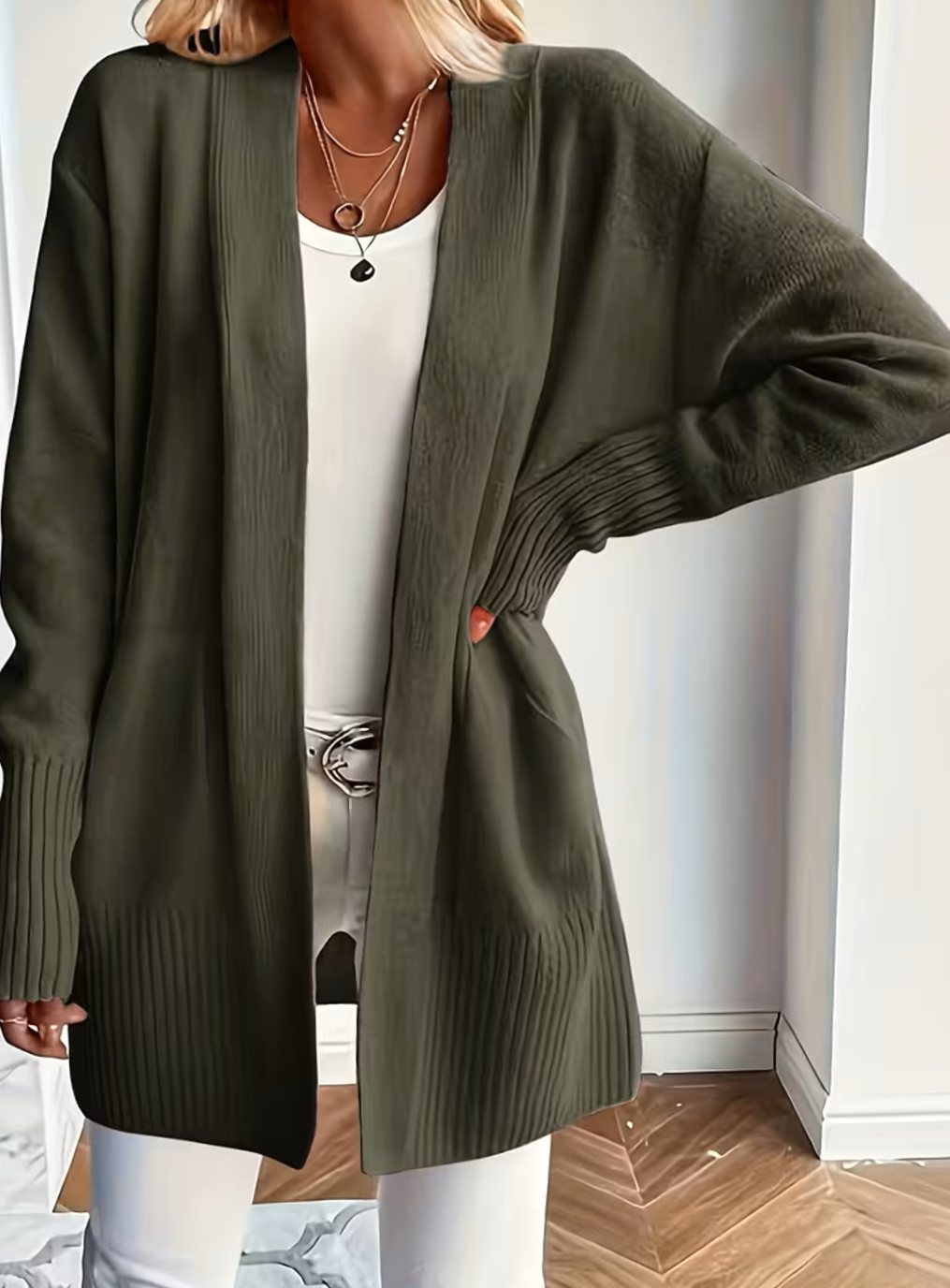 Lauren | Elegant Draped Batwing Cardigan