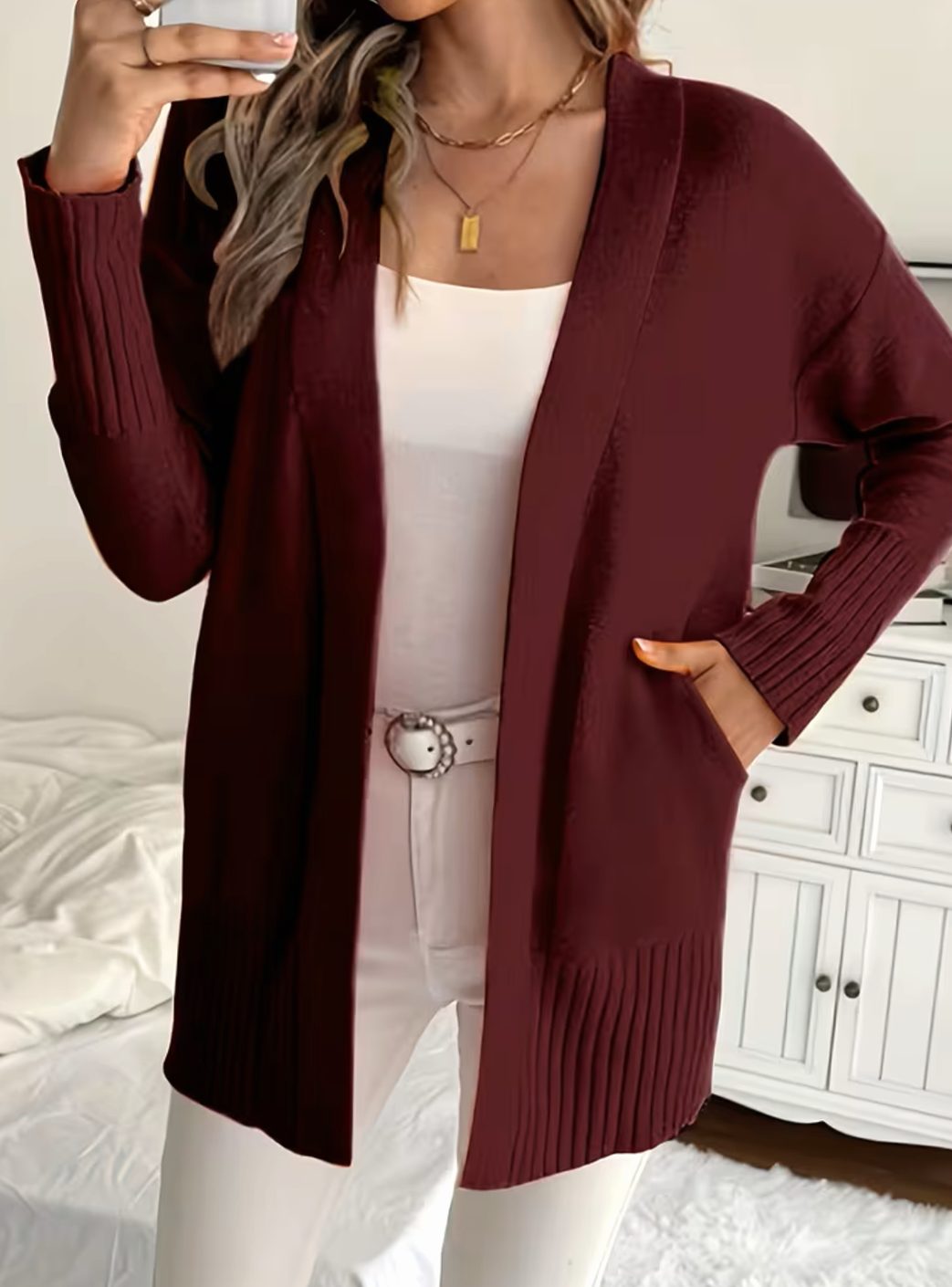 Lauren | Elegant Draped Batwing Cardigan