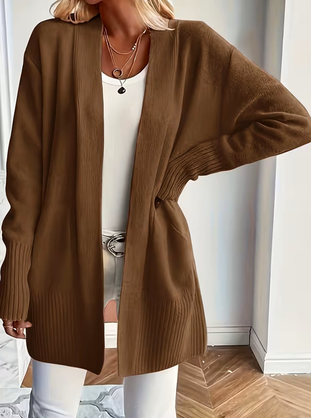 Lauren | Elegant Draped Batwing Cardigan