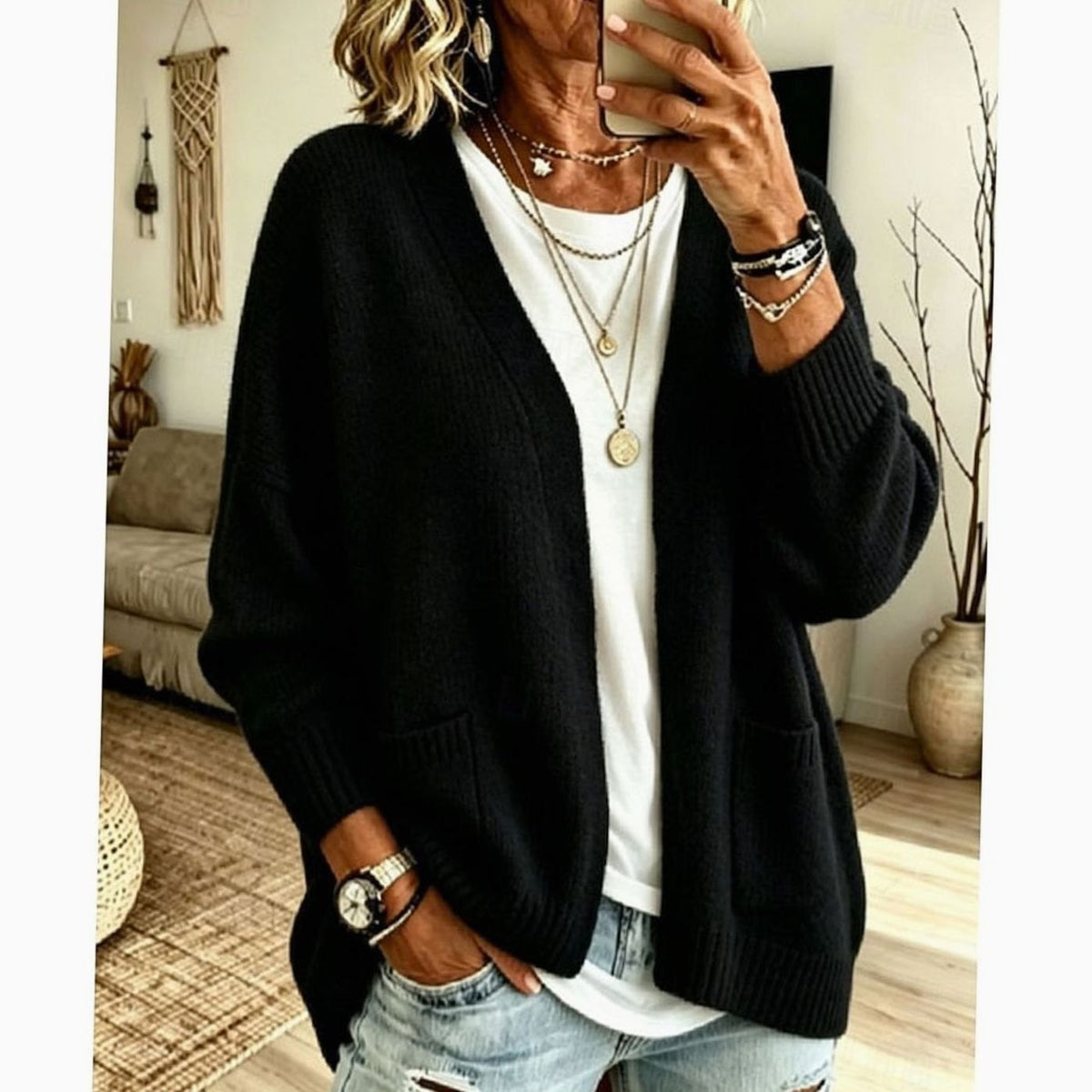 Danielle | Elegant Oversized Pocket Cardigan