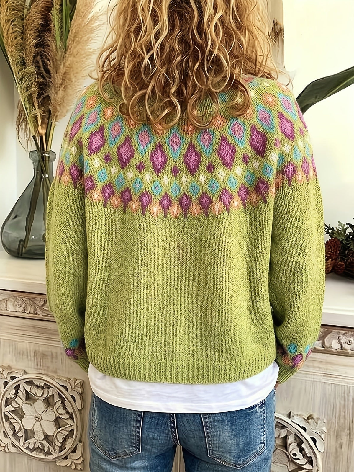 Angela | Elegant Isle Knit Cardigan