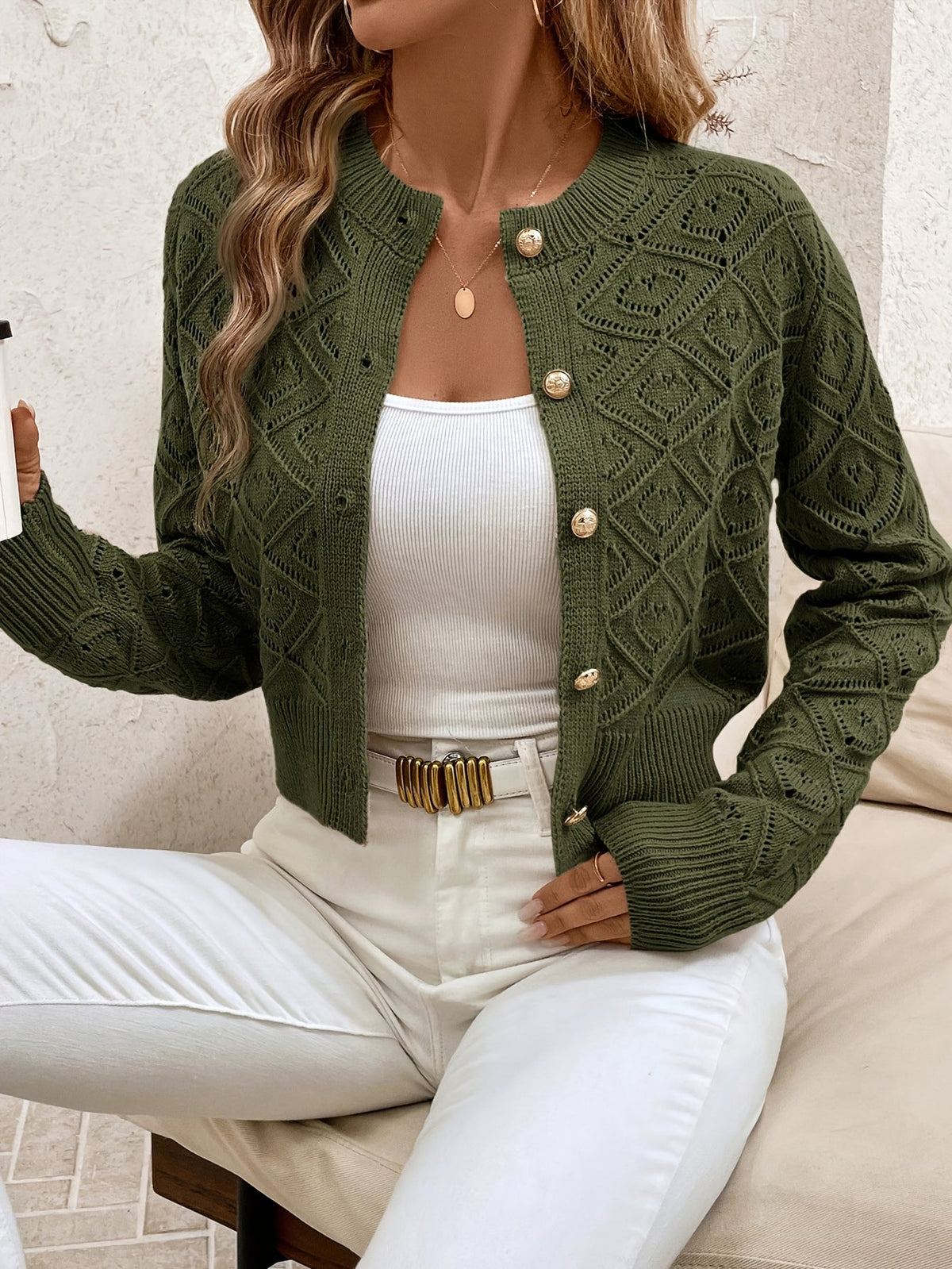 Danielle | Elegant Crochet Knit Cardigan