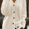 Amber | Elegant Cable-Knit Button Cardigan