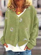 Melissa | Feminine Daisy Embroidered Cardigan