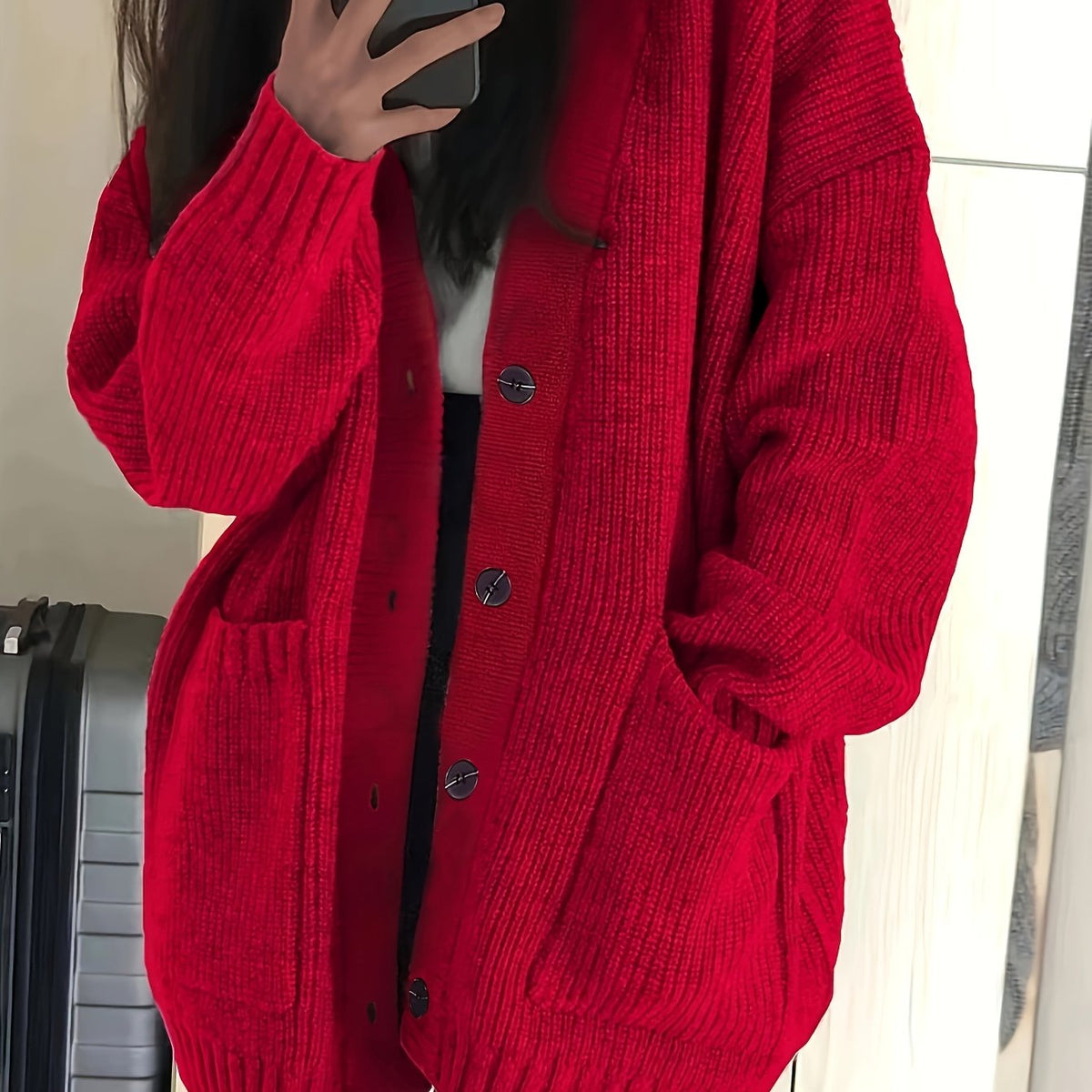 Megan | Elegant Ribbed Oversized Cardigan