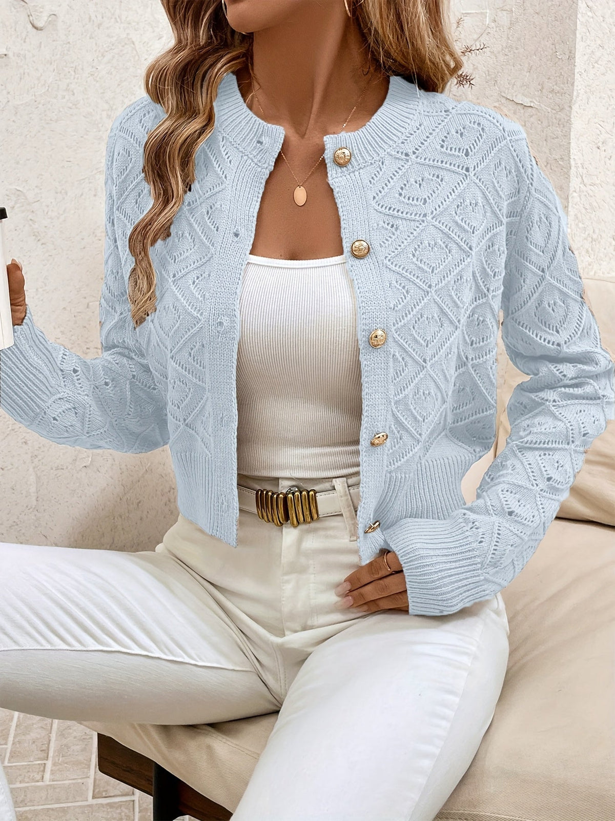 Danielle | Elegant Crochet Knit Cardigan