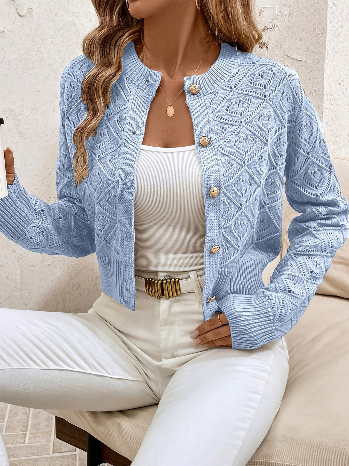 Danielle | Elegant Crochet Knit Cardigan