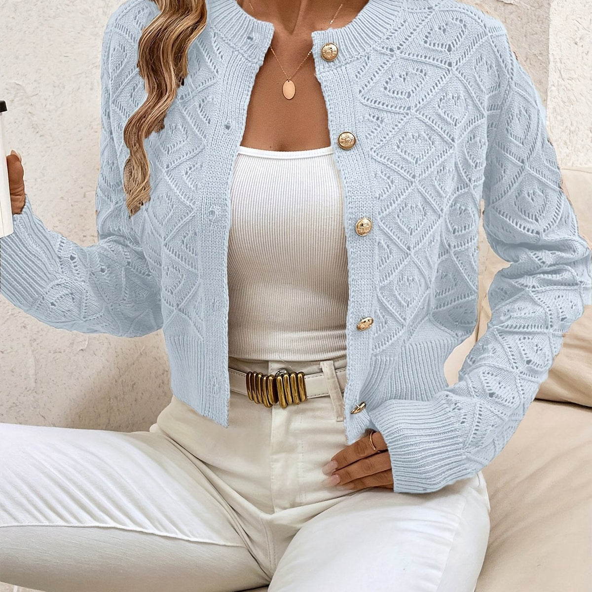 Danielle | Elegant Crochet Knit Cardigan