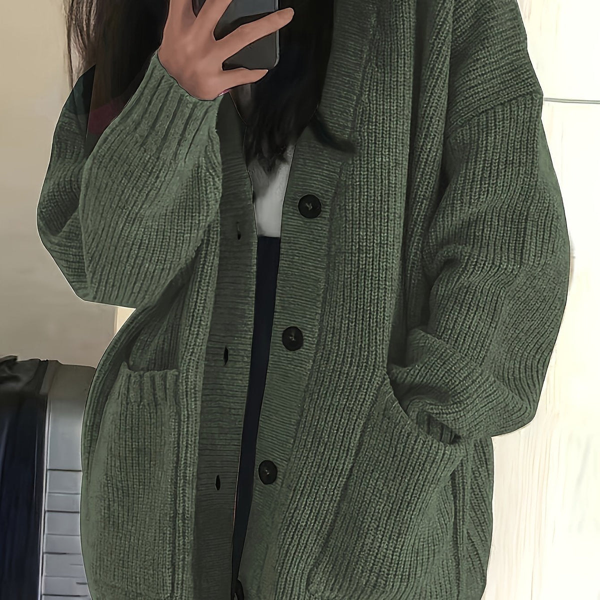 Megan | Elegant Ribbed Oversized Cardigan