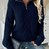 Amanda | Elegant Cable-Knit Half-Zip Sweater - Picela