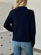 Amanda | Elegant Cable-Knit Half-Zip Sweater - Picela