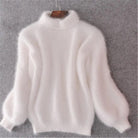 Amanda | Elegant Fuzzy Mock-Neck Sweater - Picela