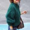 Amanda | Elegant Fuzzy Mock-Neck Sweater - Picela