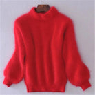 Amanda | Elegant Fuzzy Mock-Neck Sweater - Picela