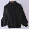 Amanda | Elegant Fuzzy Mock-Neck Sweater - Picela