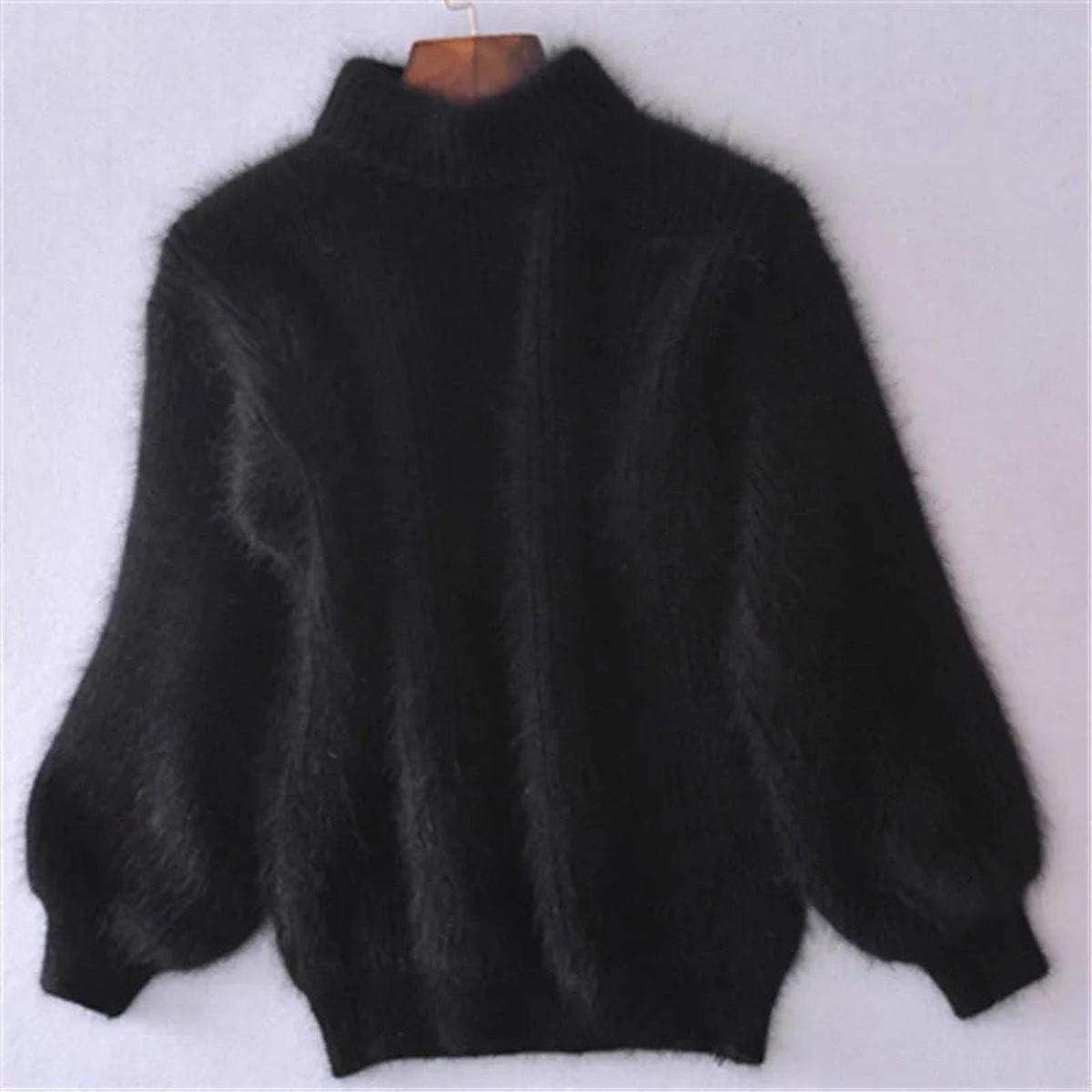 Amanda | Elegant Fuzzy Mock-Neck Sweater - Picela
